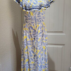 Anthropologie Skies Are Blue Shoulder Embroidered Floral Ruffle Dress SM NWT $79